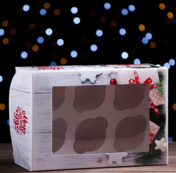 Изображение Коробка на 6 капкейков "Подарок для тебя", 25 х 17 х 10 см